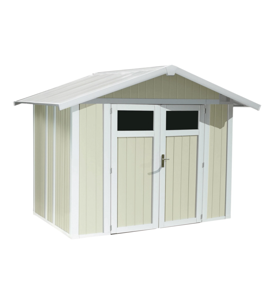 Casetta da giardino in pvc grosfillex "utility 5" grigio-verde e bianco 295x261x236 cm - cod. 22805138