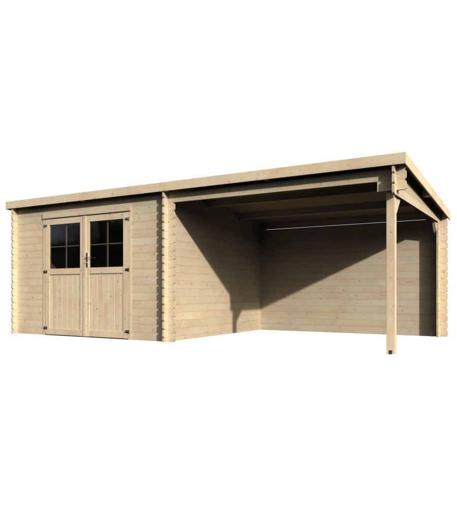 Casetta in legno da giardino decor et jardin "eden" in abete bianco nordico 632x303x213 cm