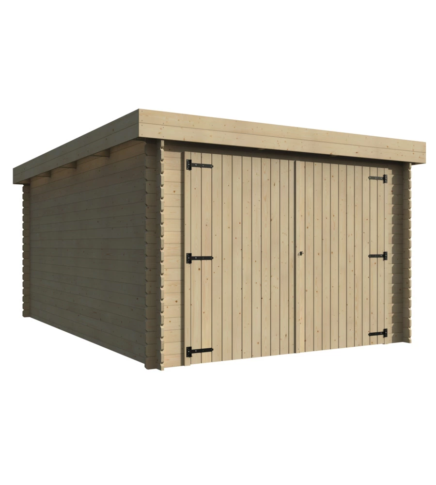 Garage in legno da giardino decor et jardin "galan" in abete bianco nordico 349x481x225 cm