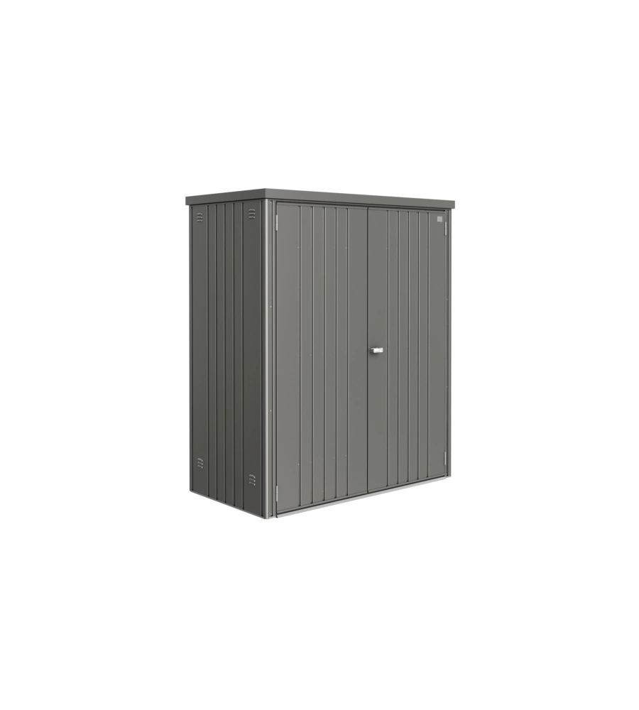 Armadio per attrezzi biohort "misura 150" grigio quarzo metallizzato, 155x83x182,5 cm - 30010