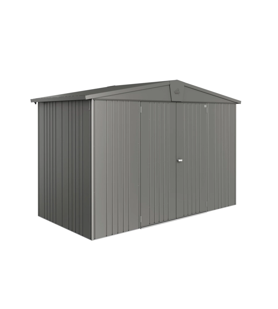 Casetta da giardino biohort "europa  4a" in acciaio zincato colore grigio quarzo metallizzato 316x156x209 cm