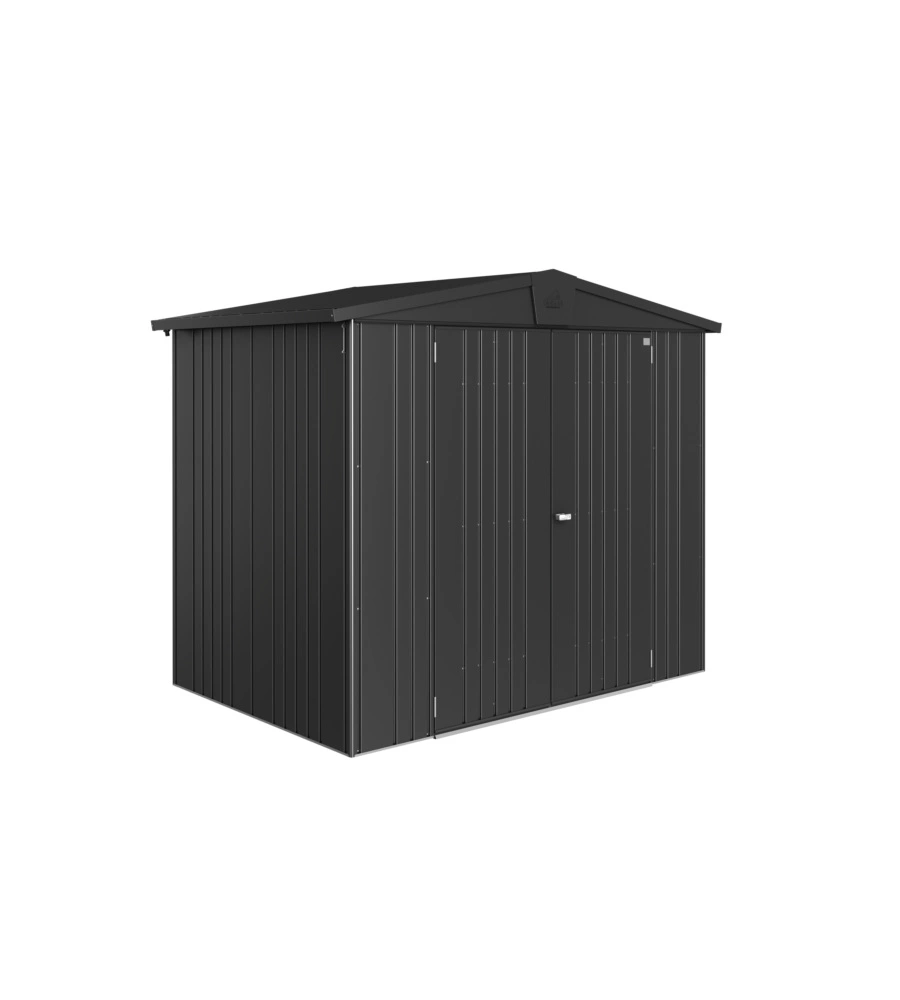 Casetta da giardino biohort "europa  3" in acciaio zincato colore grigio scuro metallizzato 244x156x203 cm