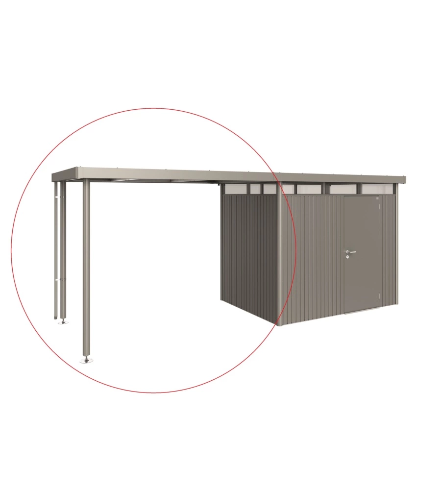Biohort tetto laterale casetta highline mis. h5 grigio quarzo