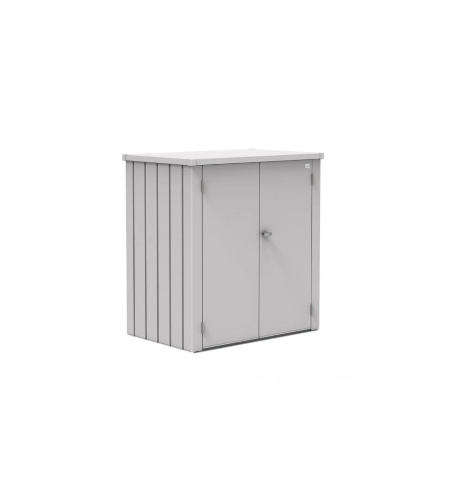 Armadio da esterno biohort "romeo l" in acciaio argento metallizzato, 132x87x140 cm - 55080