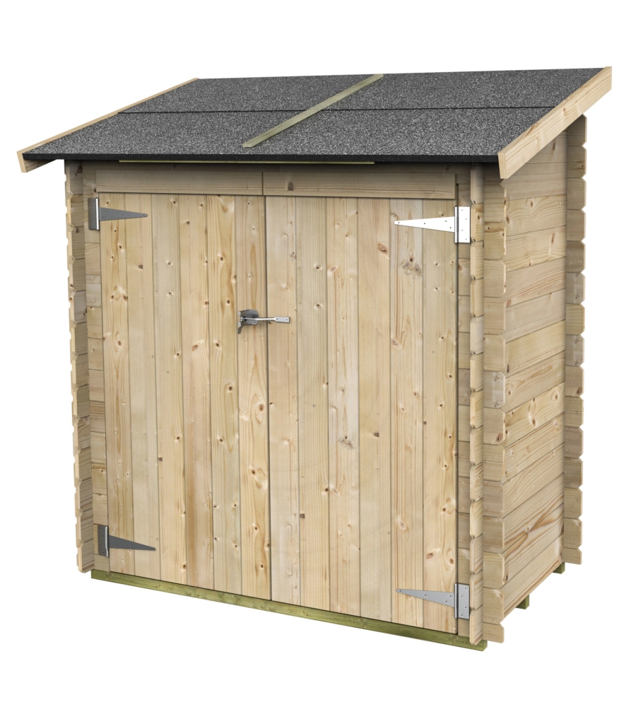 Casetta in legno addossata da giardino alce "ambrogio" in abete 155x85x165 cm
