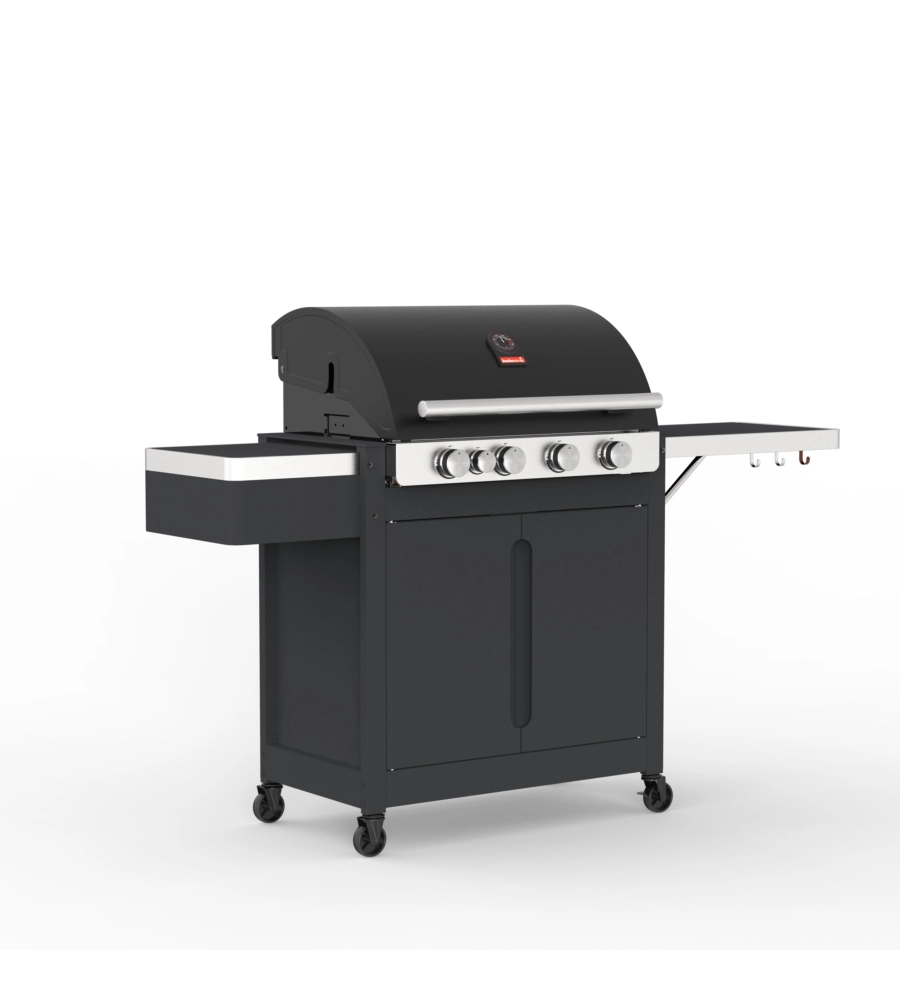 Barbecue a gas barbecook "stella" con bruciatore laterale a infrarossi e telo di copertura in omaggio 5 bruciatori