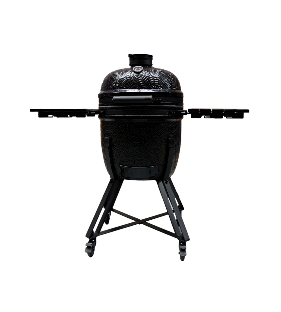 Barbecue a carbonella barbecook "kamal 2.0" in ceramica nero con griglia 46 cm