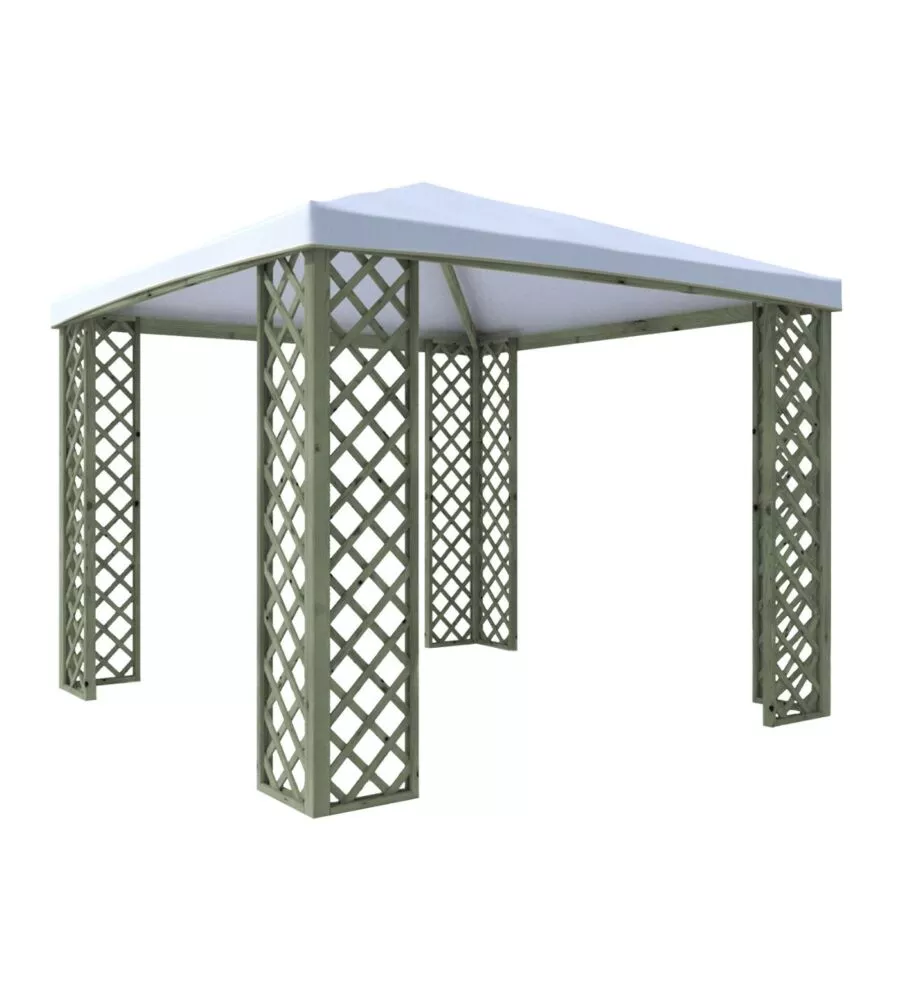 Gazebo da esterno alce "fox 2022" in legno 3x3 m