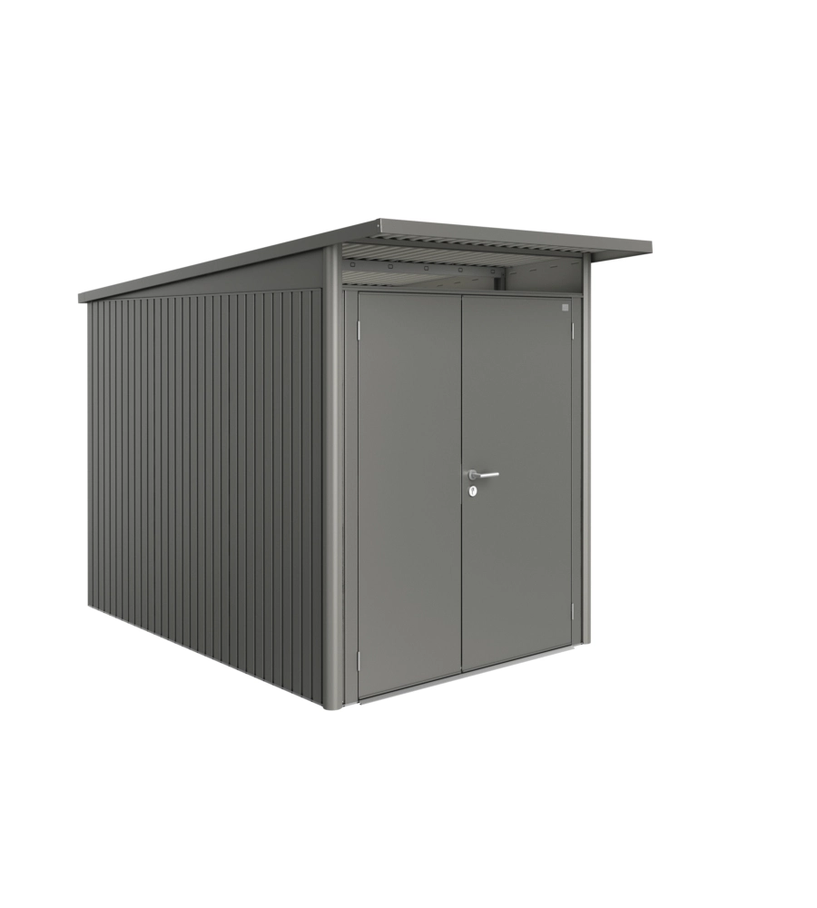 Casetta da giardino biohort "avantgarde a3" in acciaio zincato colore grigio quarzo metallizzato con porta battente doppia 180x300x218 cm