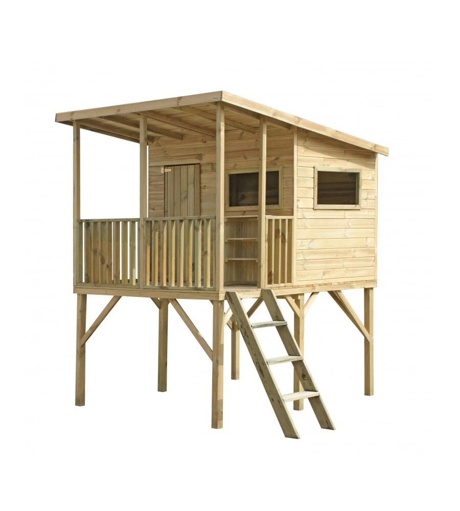 Casetta da giardino per bambini in legno domus "angelo" 220x174,5x272 cm
