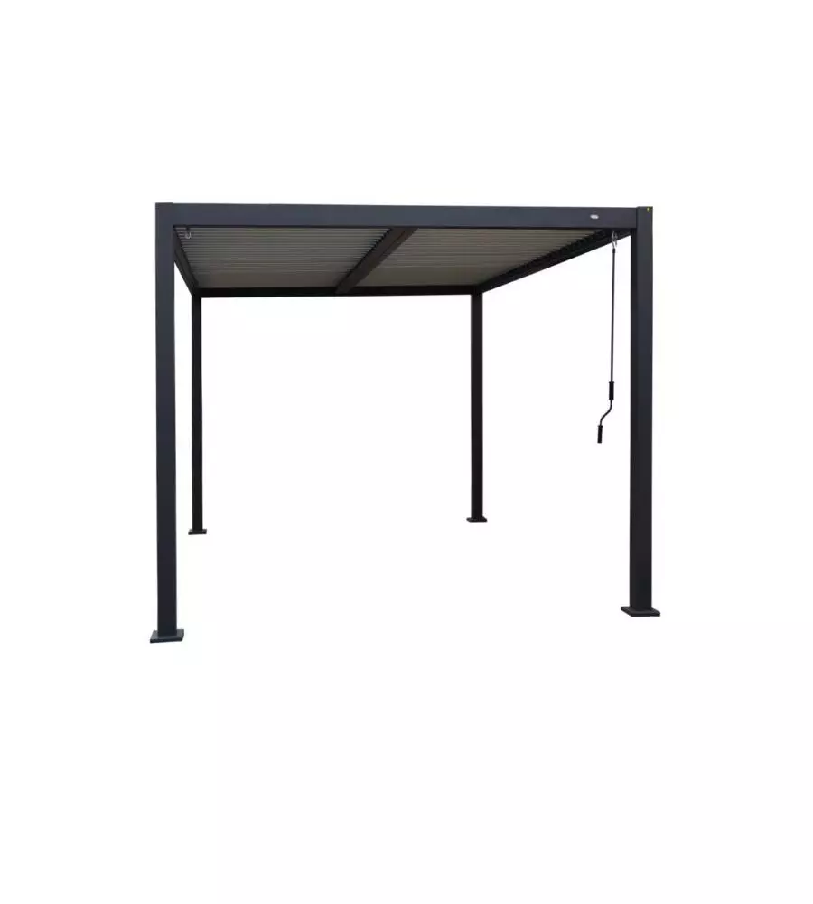 Pergola bioclimatica giardini di maggio "solanum plus" in alluminio antracite 3x4x2,4 mt