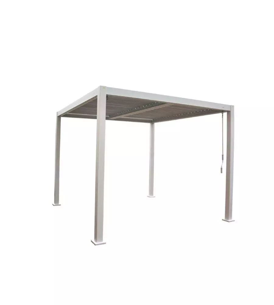 Pergola bioclimatica giardini di maggio "solanum plus" in alluminio bianco 3x4x2,4 mt