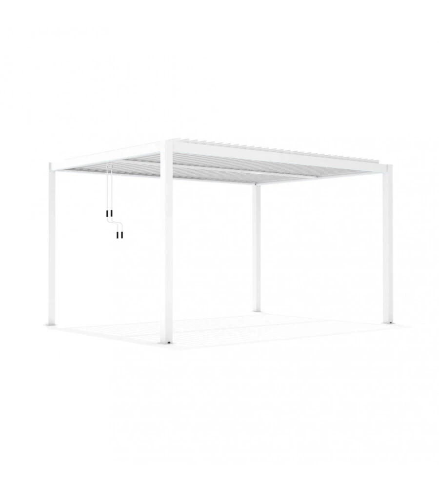 Gazebo pergola bioclimatica da esterno elica garden bianca in alluminio - 3x4 m