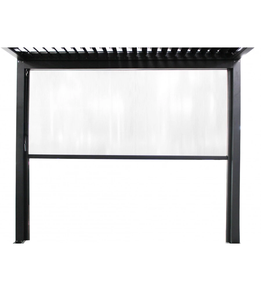 Pannello laterale manuale elica garden per pergola bioclimatica in pvc antracite lato 3 mt
