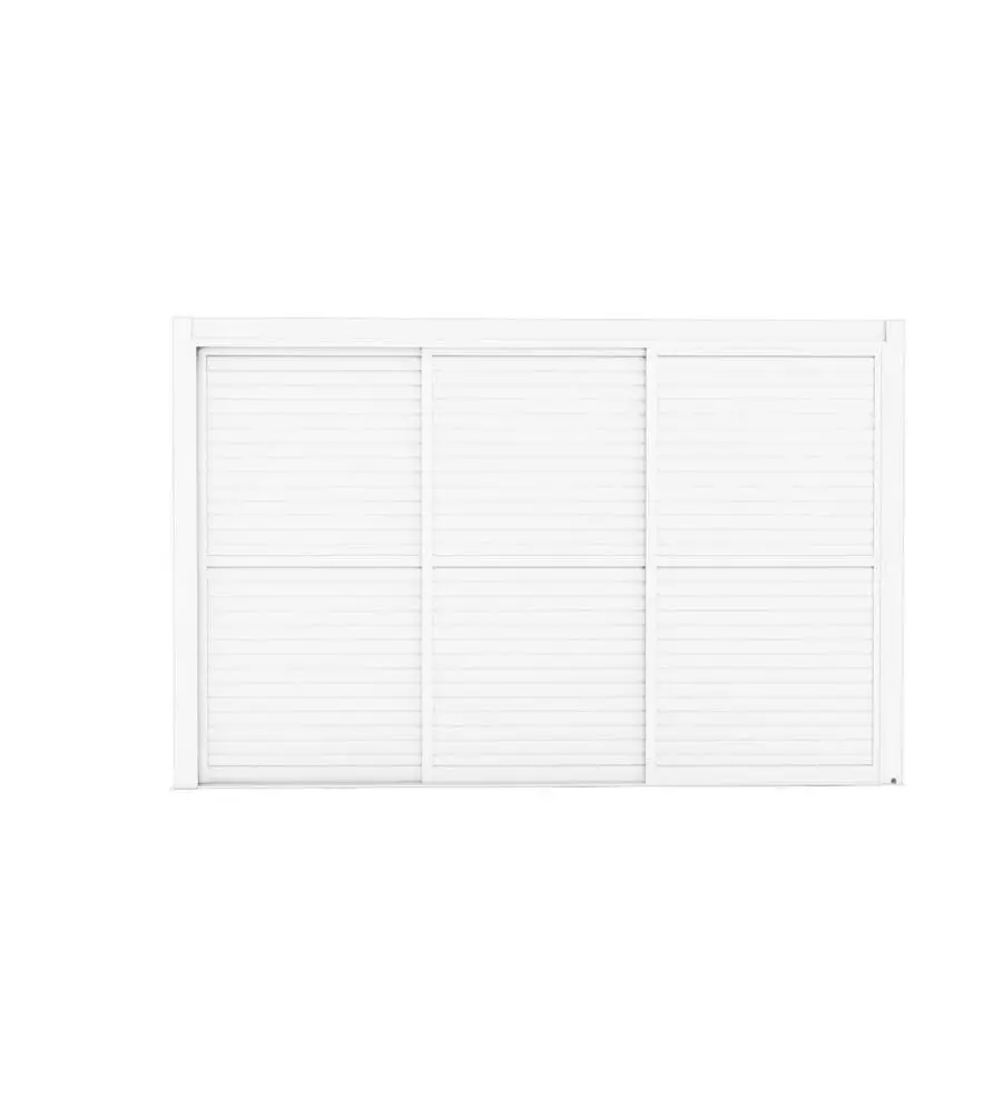 Parete laterale a pannelli scorrevoli per pergole giardini di maggio "sliding blind" in alluminio bianco lato 4 m