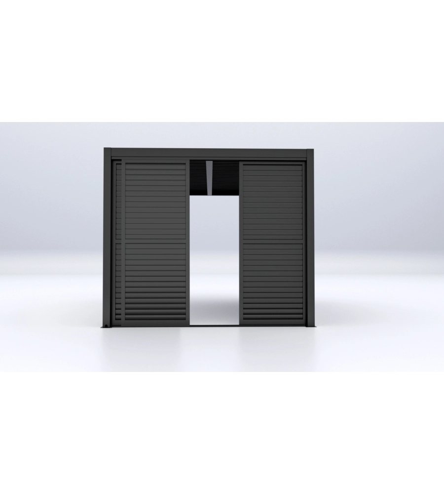 Parete laterale a pannelli scorrevoli per pergole giardini di maggio "sliding blind" in alluminio antracite lato 3 m