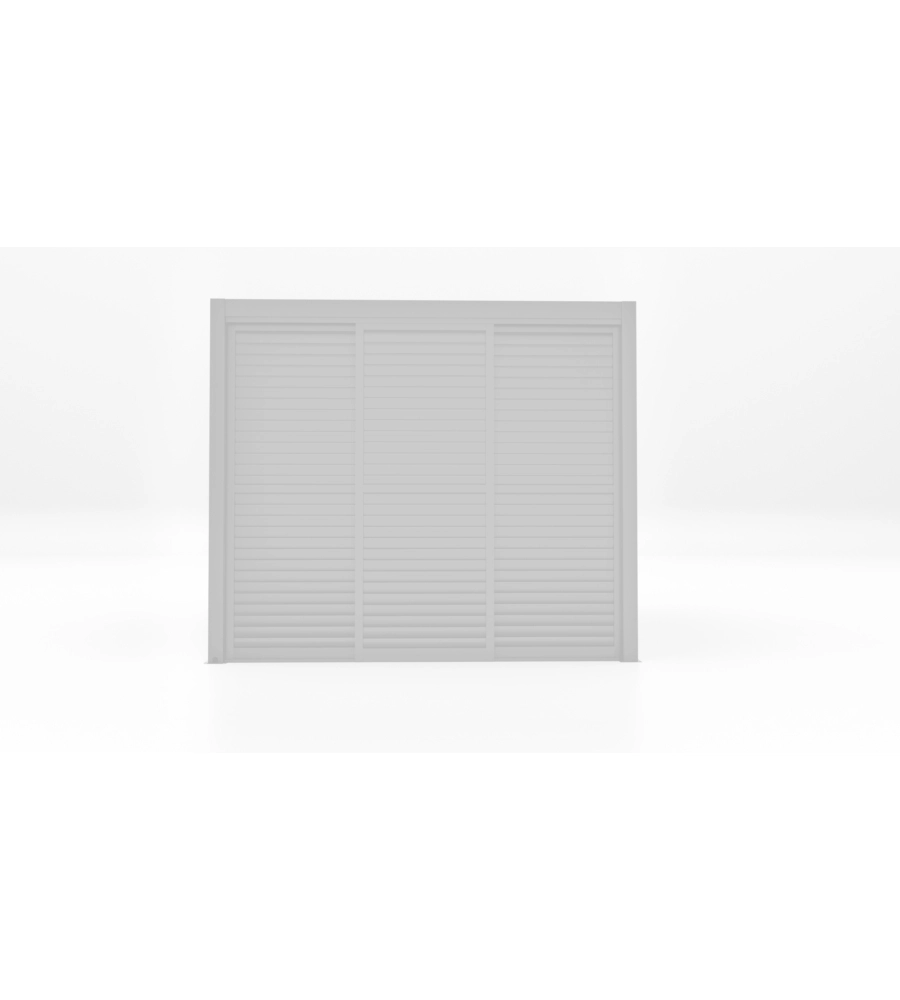 Parete laterale a pannelli scorrevoli per pergole giardini di maggio "sliding blind" in alluminio bianco lato 3 m