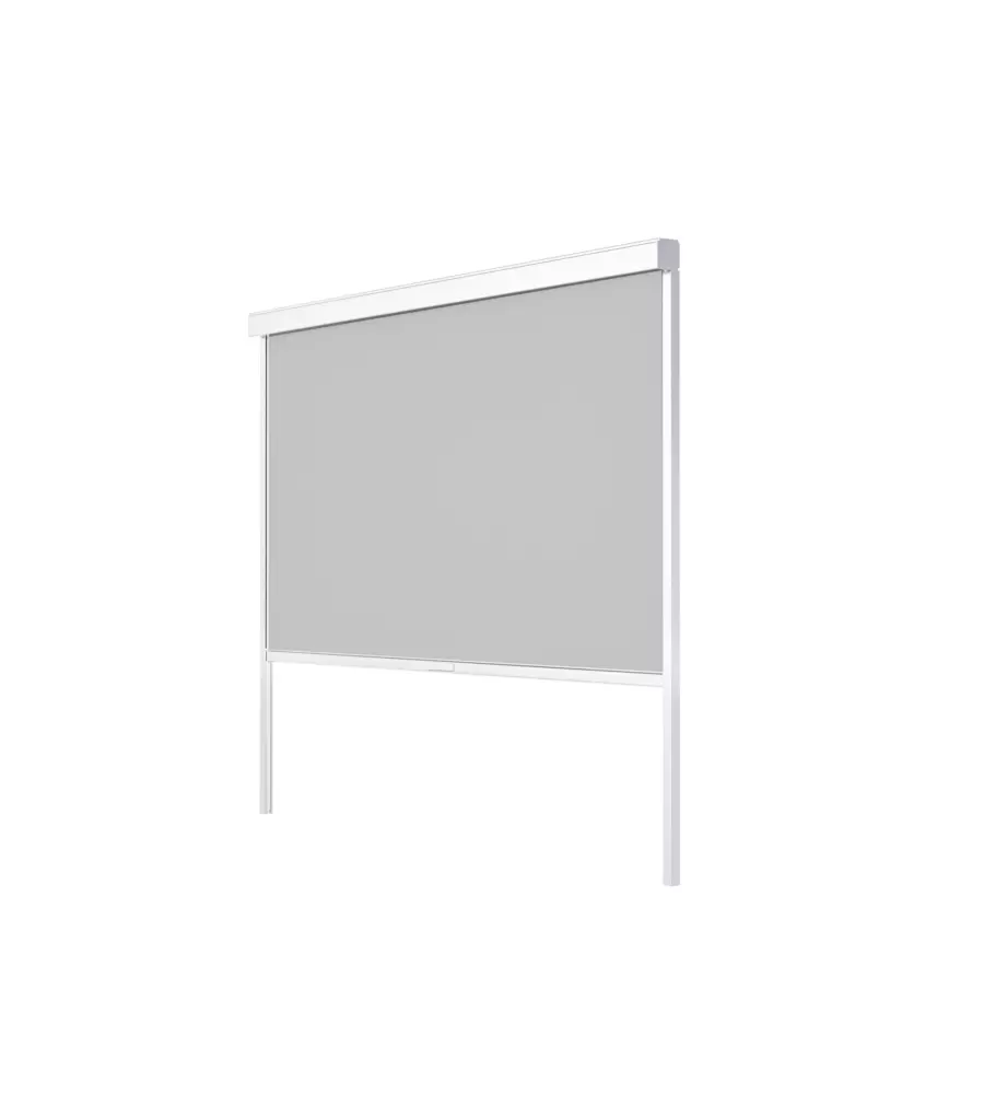 Pannello laterale avvolgibile per pergole giardini di maggio "zip screen" in textilene bianco e grigio lato 3 m