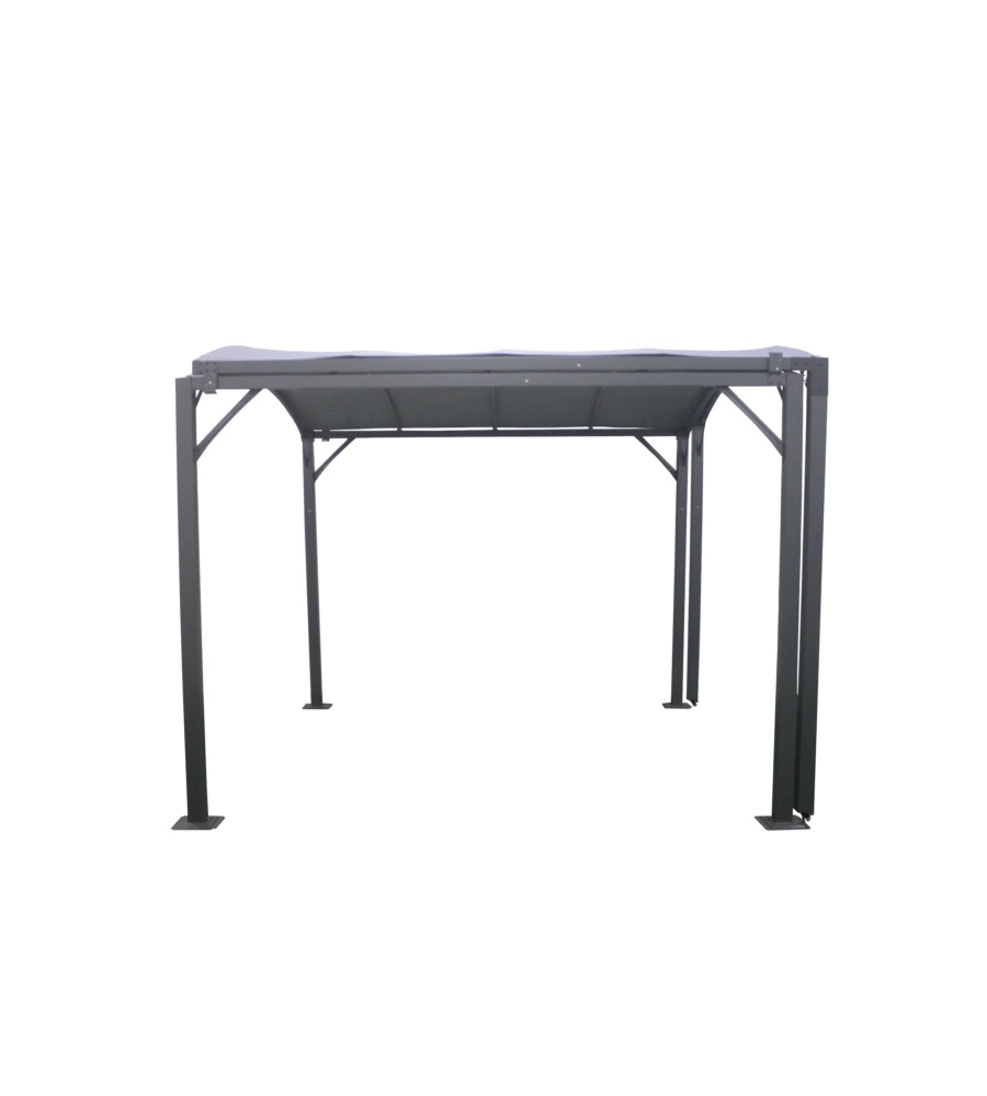 Tettoia auto estensibile giardini di maggio "carport deluxe" in acciaio e poliestere antracite 300x300/565x243 cm