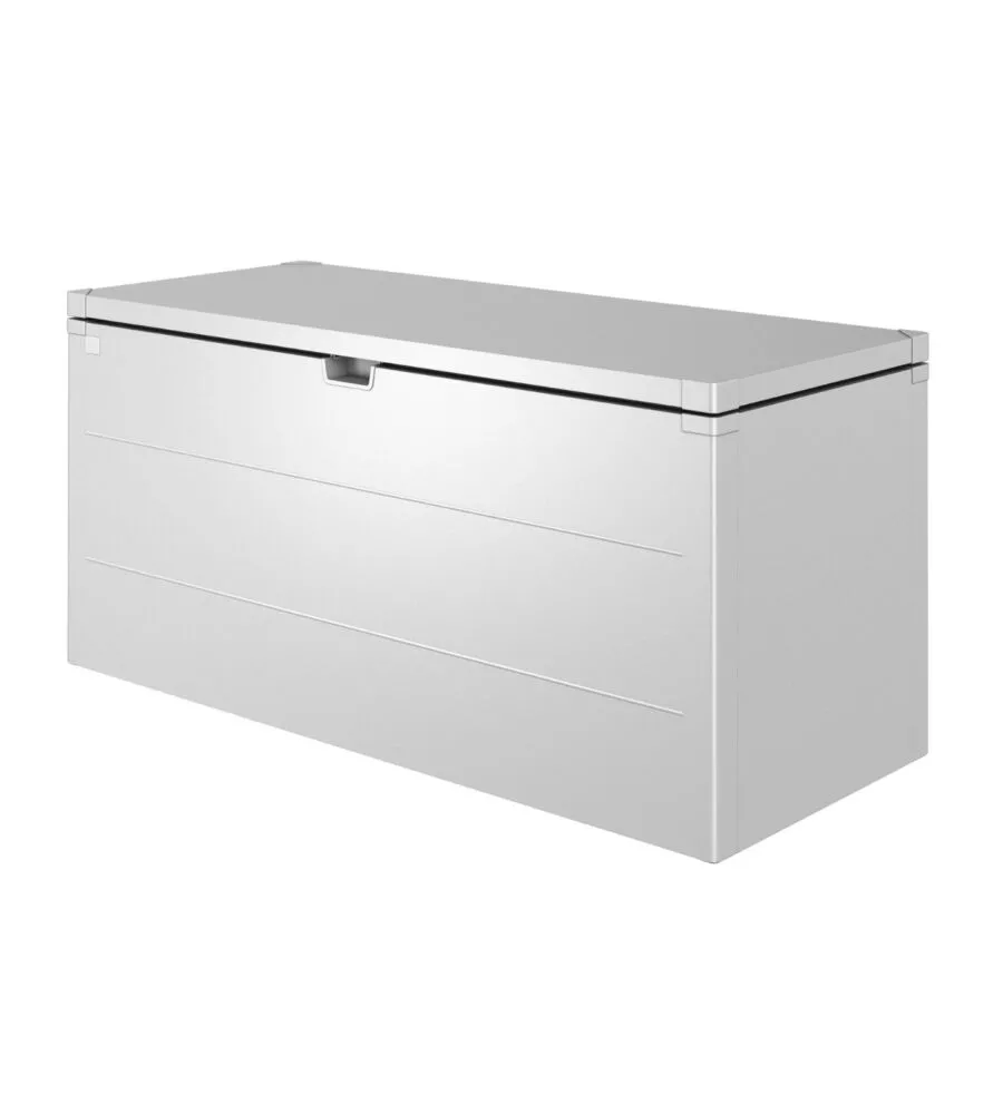 Baule da esterno impermeabile biohort "stylebox 170" in acciaio zincato argento metallizzato 685 lt 170x70x81 cm - cod. b330710