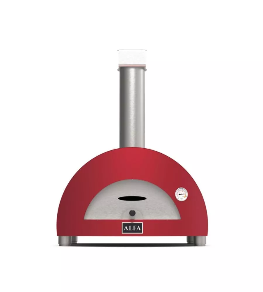 Forno pizza a legna alfa "moderno" rosso 1 pizza