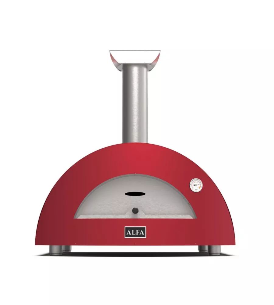 Forno pizza a legna alfa "moderno" rosso 2 pizze