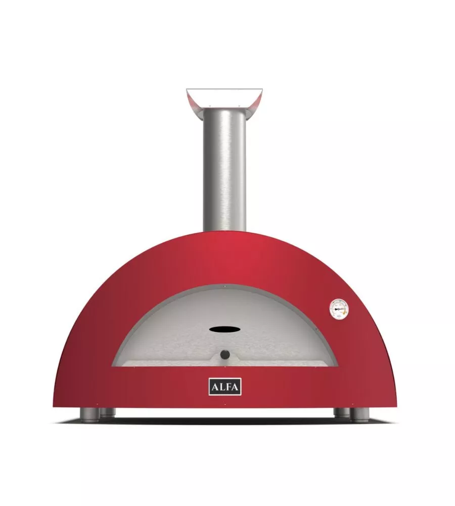 Forno pizza a legna alfa "moderno" rosso 3 pizze