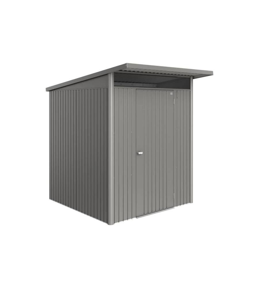 Casetta da giardino biohort "avantgarde eco mis.a1" in acciaio zincato grigio quarzo metallizzato con porta battente semplice 180x220x218 cm - cod. 19610