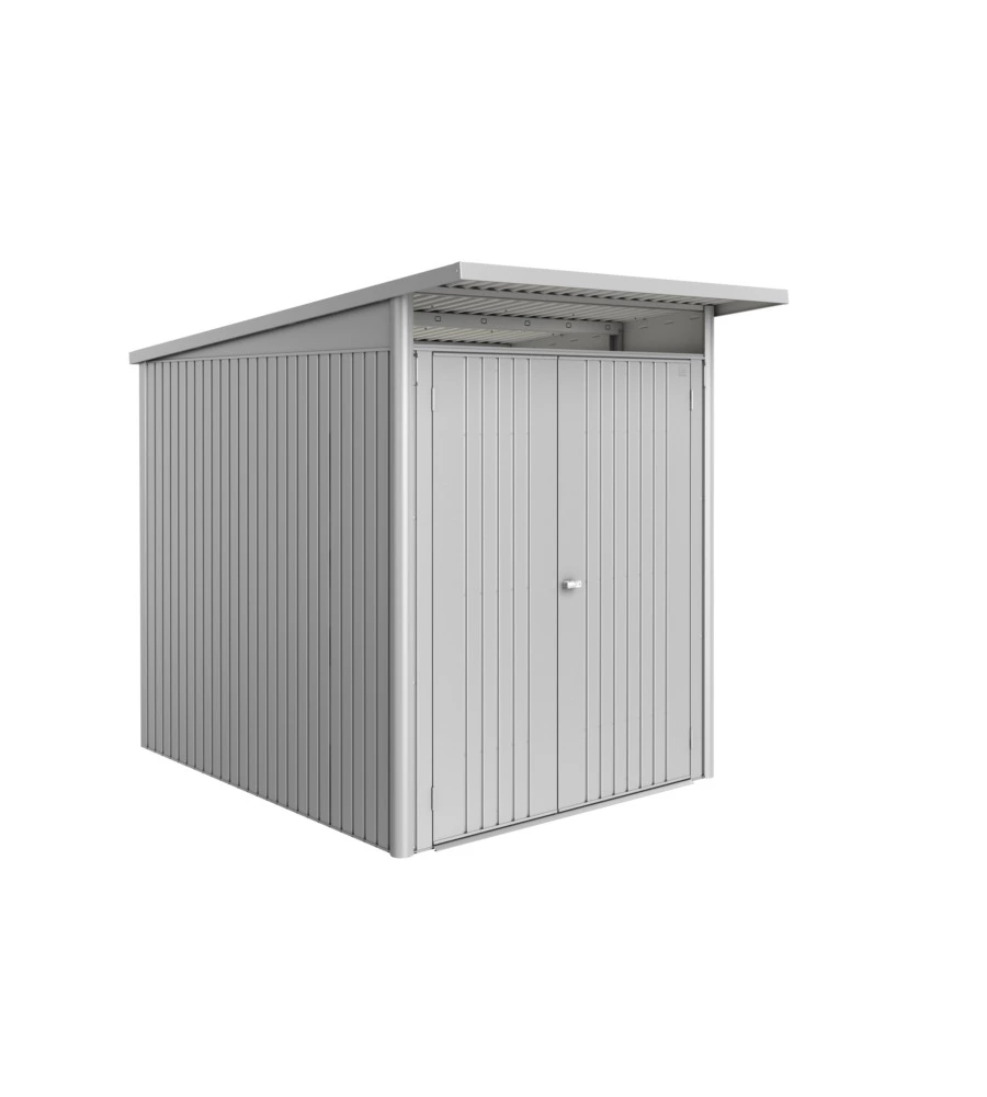 Casetta da giardino biohort "avantgarde eco mis.a2" in acciaio zincato argento metallizzato con porta battente doppia 180x260x218 cm - cod. 15629