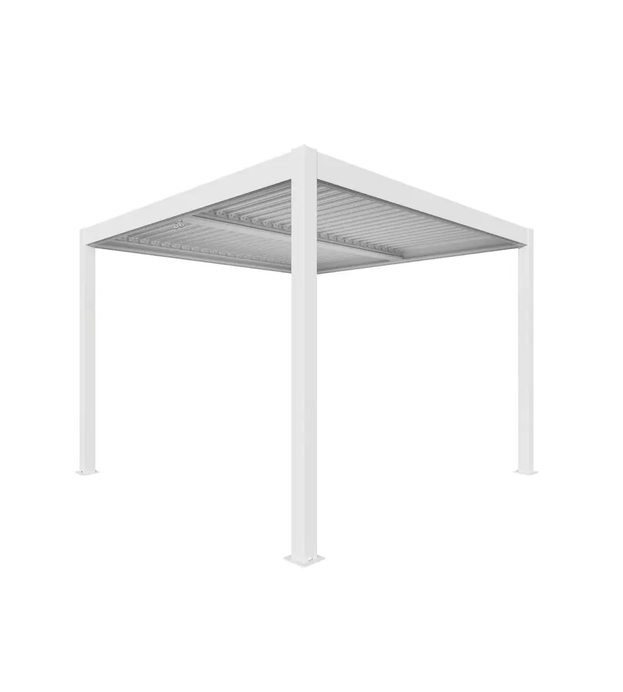 Pergola bioclimatica verdelook "atena new" in alluminio bianco 3x3 m