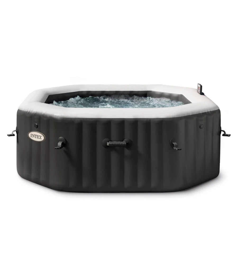 Piscina idromassaggio gonfiabile intex "pure spa jet bubble deluxe" nero 4 persone 180x180x71 cm - cod. 28458