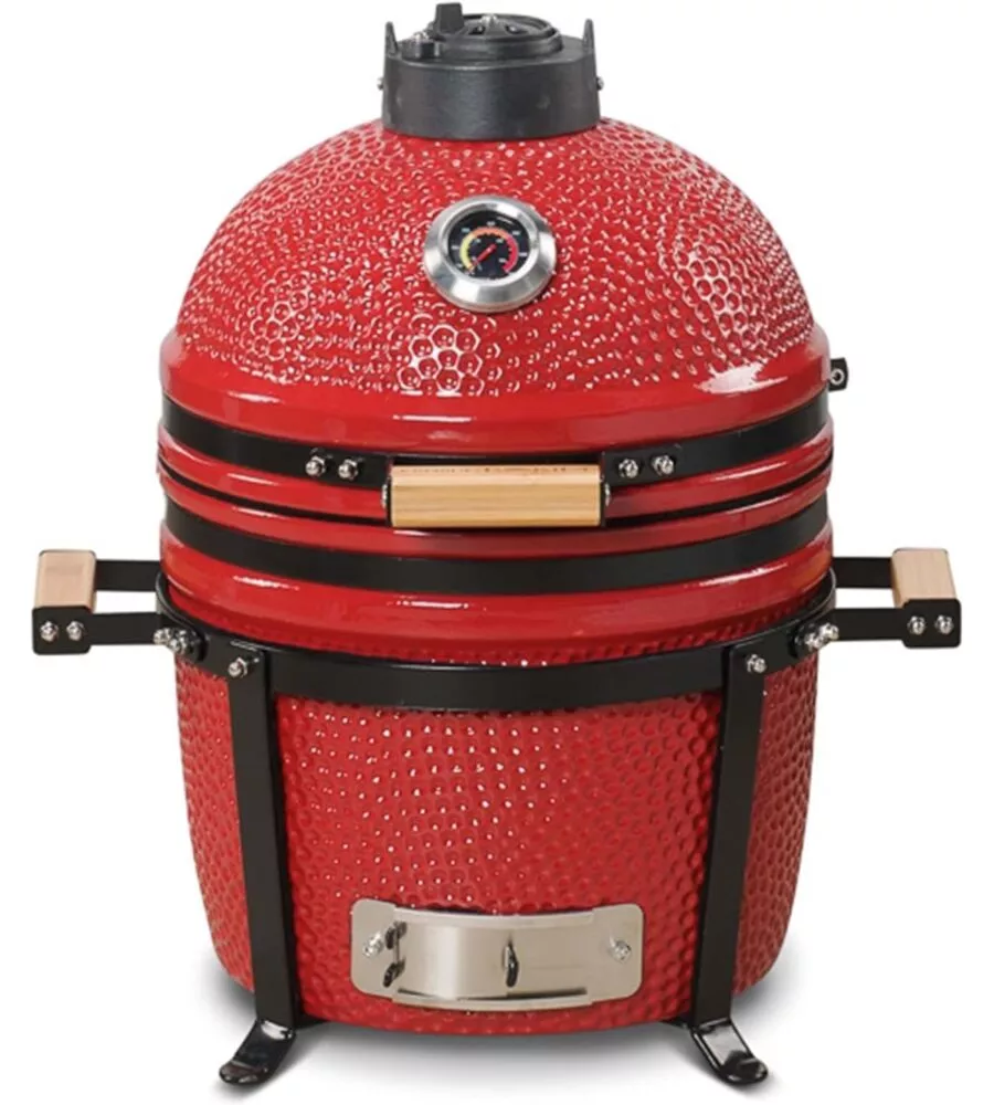 Barbecue a carbone kamado bono "minimo 15" in ceramica rosso 46x46x65 cm