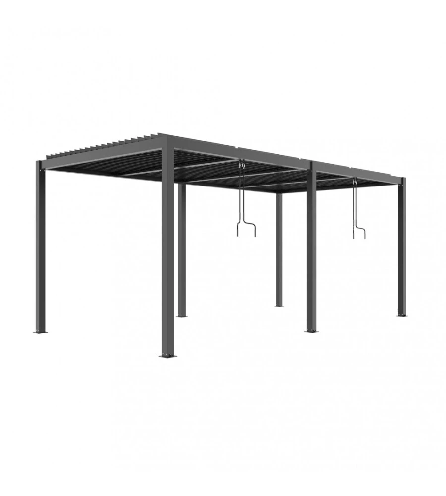 Pergola bioclimatica elica garden antracite 7,8x4x2,5 m