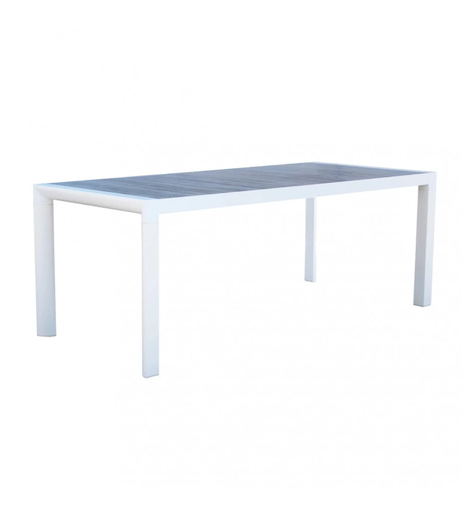 Tavolo da giardino elica garden "carson" in alluminio bianco 194,5x90x74 cm