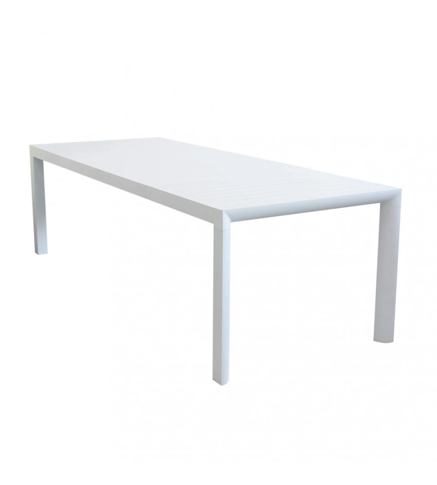 Tavolo da giardino allungabile elica garden "houston" in alluminio bianco 160/240x100x75 cm