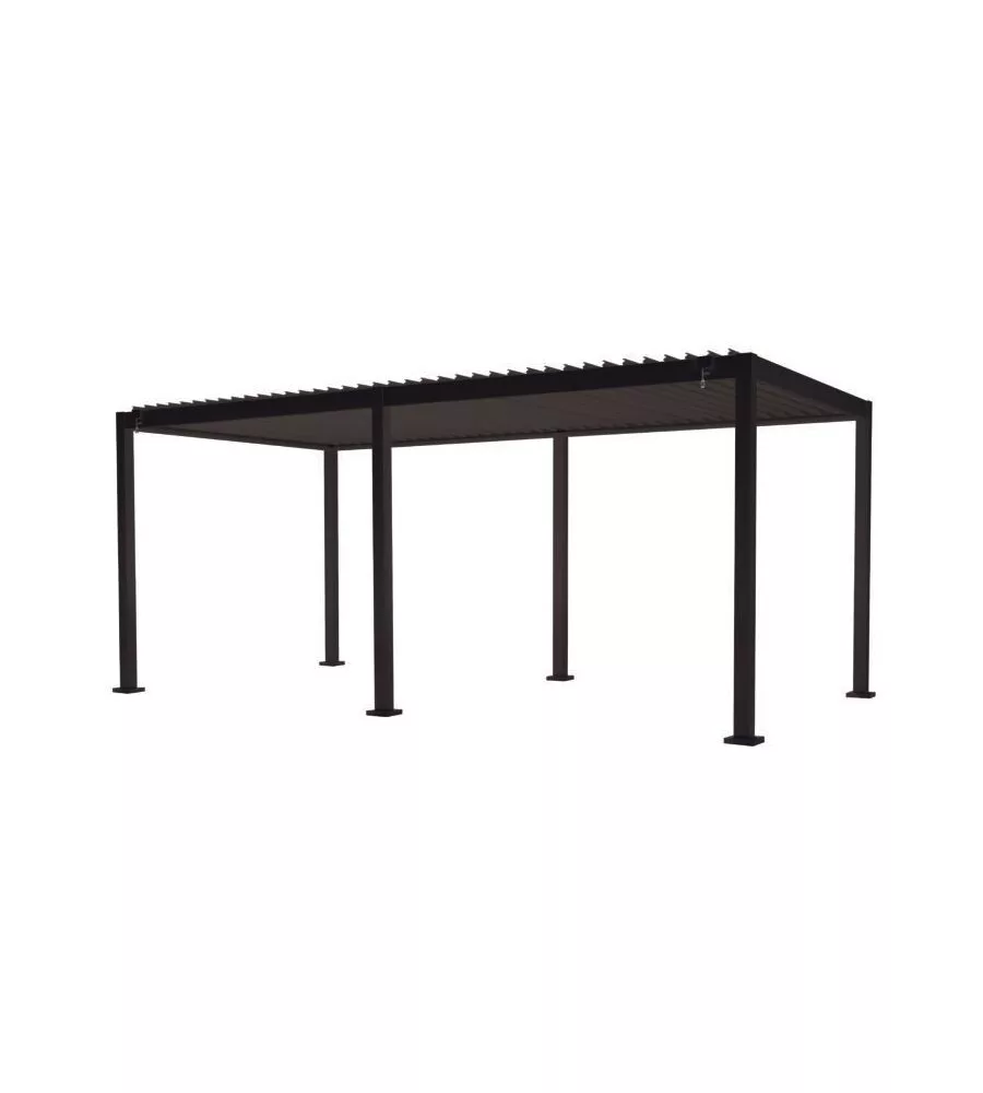 Pergola solaria "texas" in alluminio antracite 3x6 mt