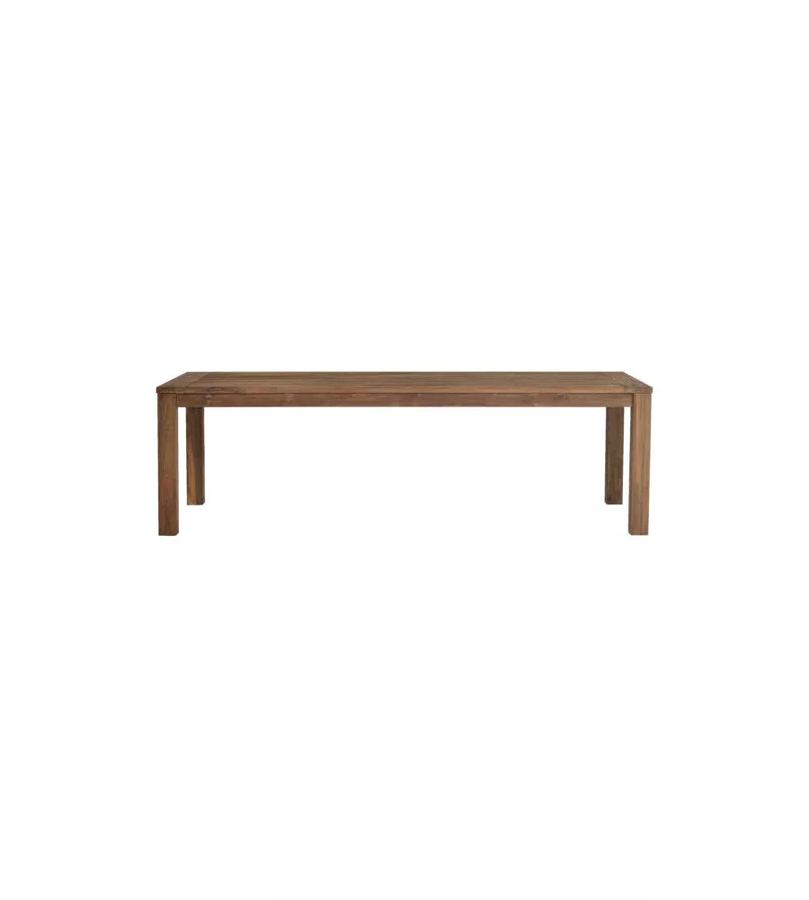 Tavolo da esterno solaria "giacarta" in teak riciclato 250x100x77 cm