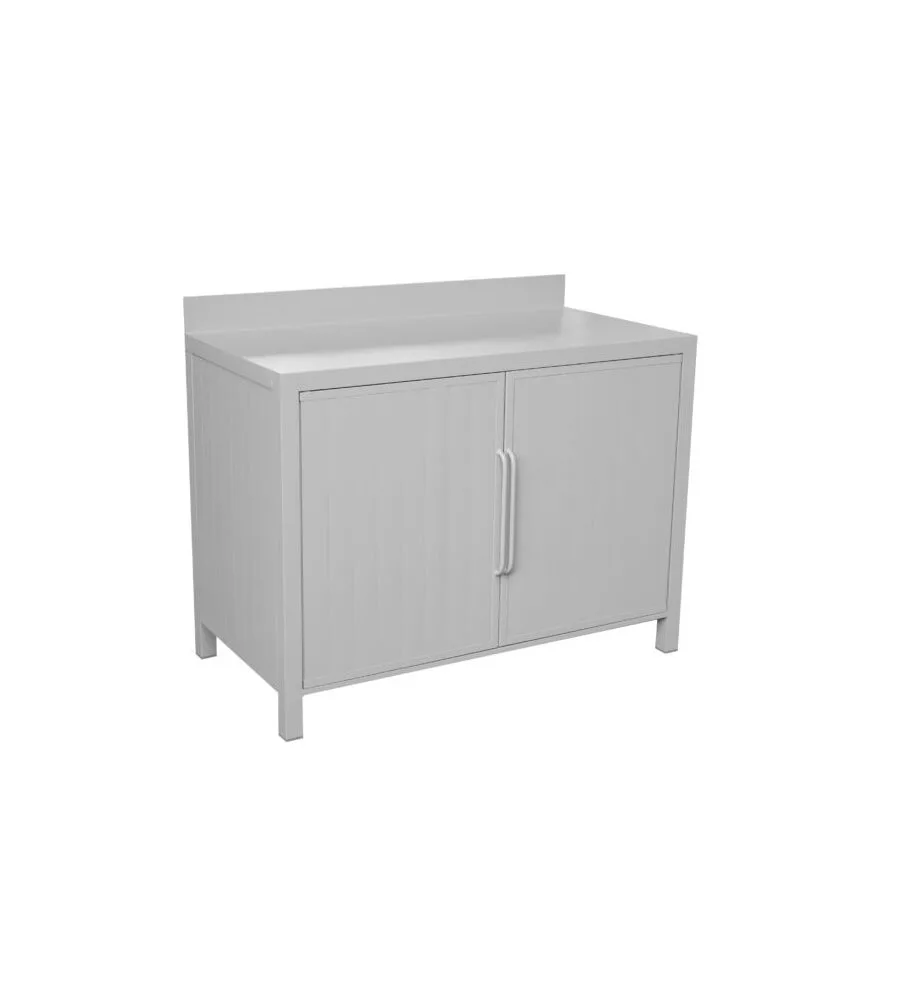 Cucina da esterno modulare solaria "modulo 4" in alluminio grigio chiaro 120x60x90 cm