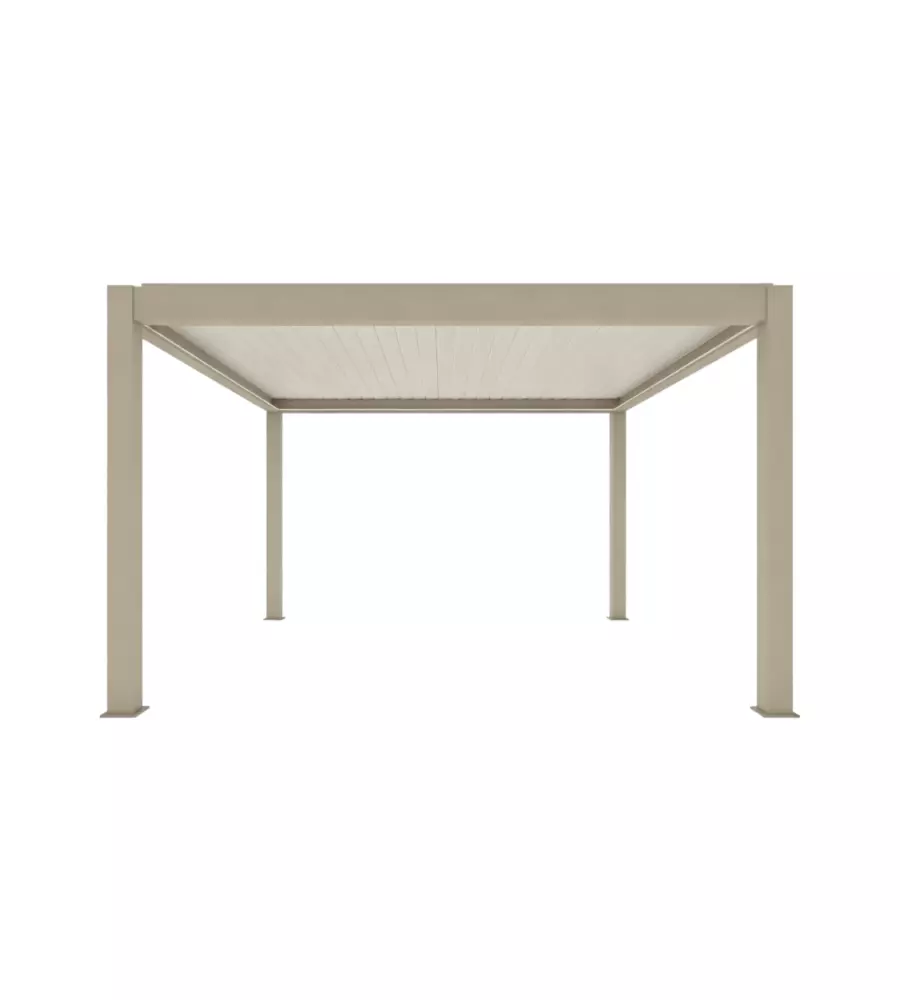 Pergola bioclimatica motorizzata giardini di maggio "ulivo" in alluminio beige 4x4x2,58 mt