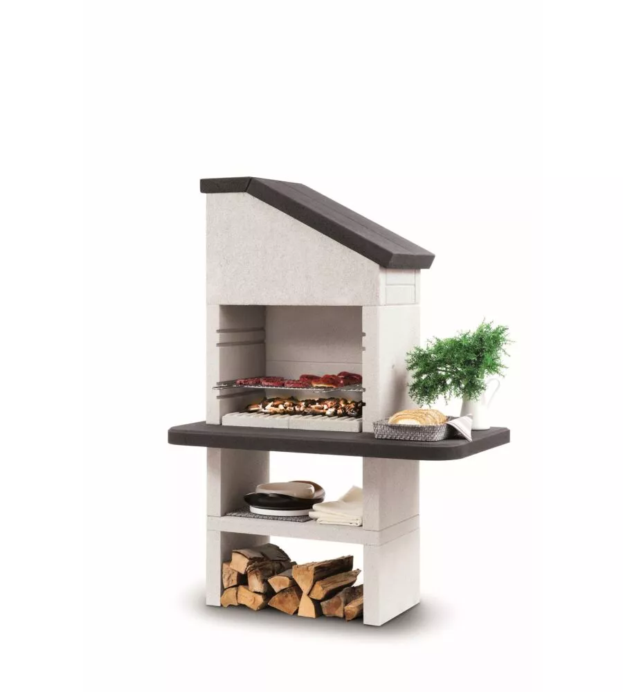 Barbecue a carbonella in cemento palazzetti "dubai" 128x71x181 cm
