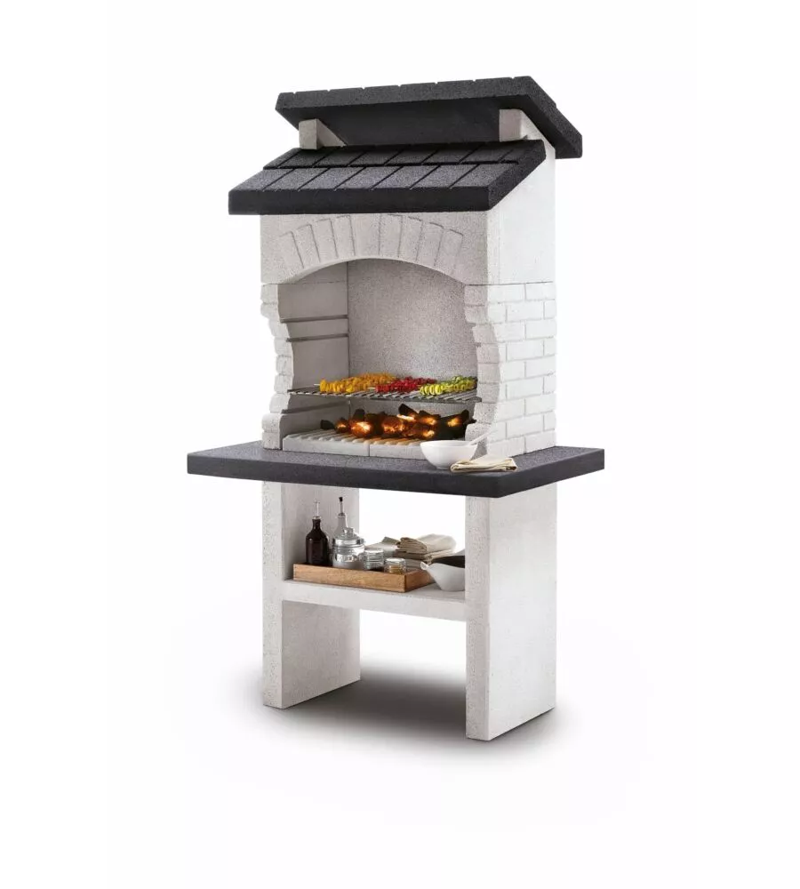 Barbecue a carbonella in cemento palazzetti "olbia 2" 118x70x186 cm