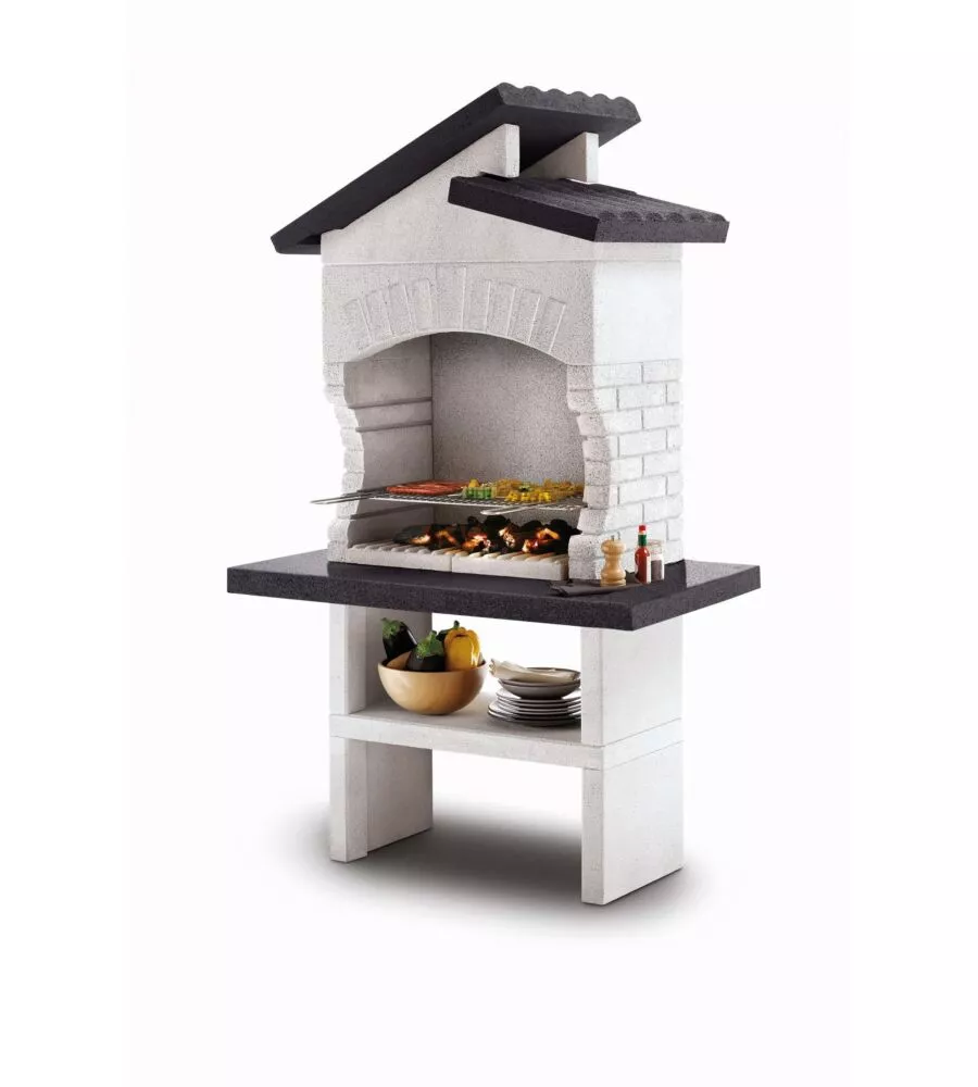 Barbecue a carbonella in cemento palazzetti "procida 2" 118x70x192 cm