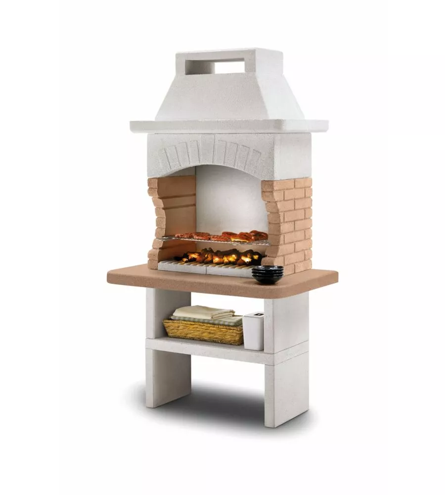 Barbecue a carbonella in cemento palazzetti "gran canaria" 110x71x197 cm