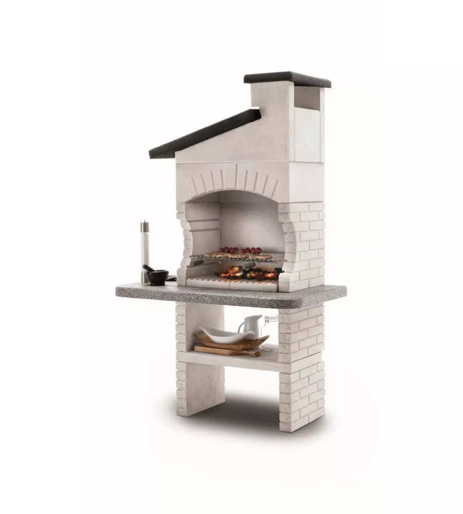 Barbecue a carbonella in cemento palazzetti "guanaco 2" 128x71x202 cm
