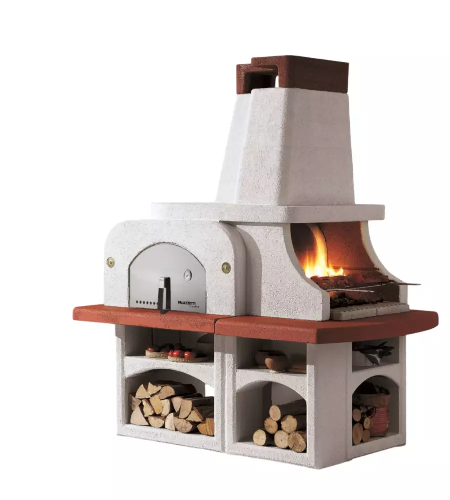 Barbecue a carbonella palazzetti "parenzo" 179x110x207 cm