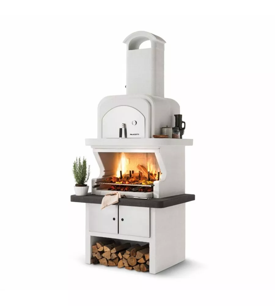 Barbecue a carbonella in cemento palazzetti "balos" 118x92x265 cm