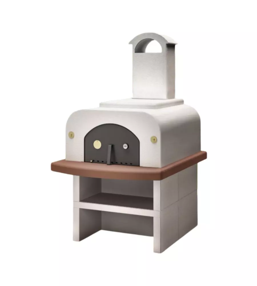 Forno pizza a legna palazzetti "easy large" con basamento 6 pizze