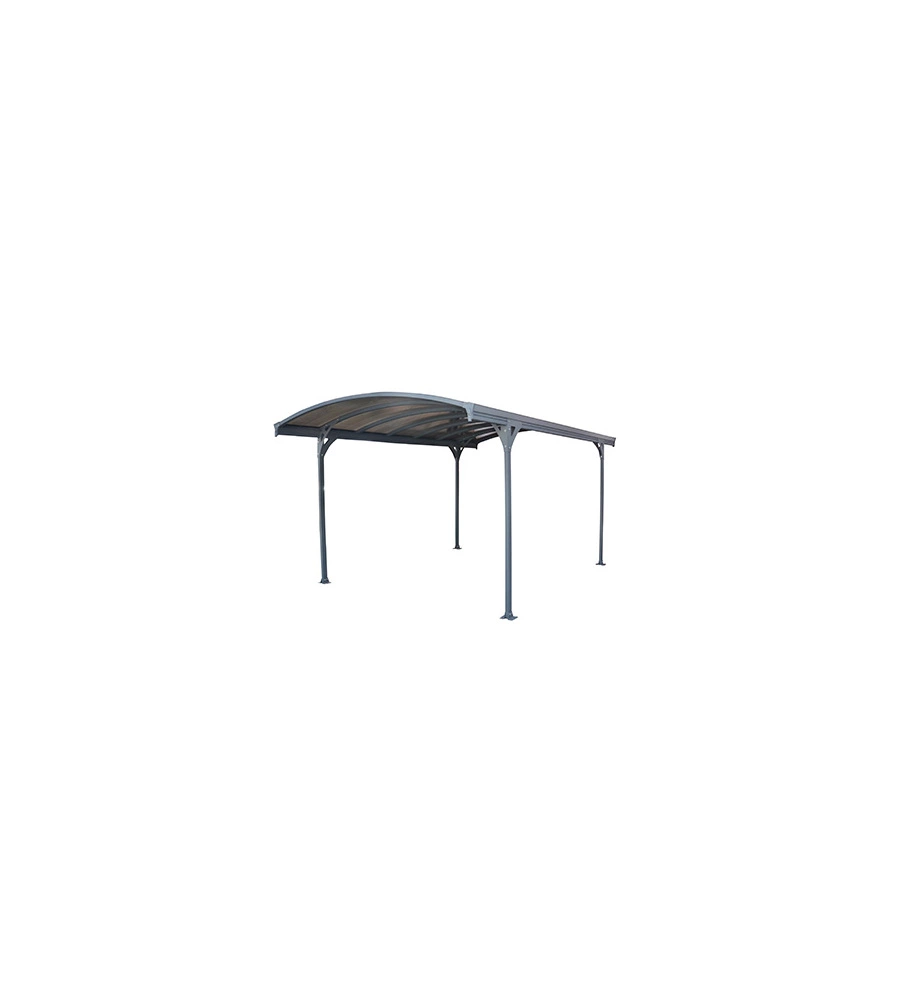 Tettoia auto singola canopia "delage 5000" in alluminio grigio 290x500x240 cm