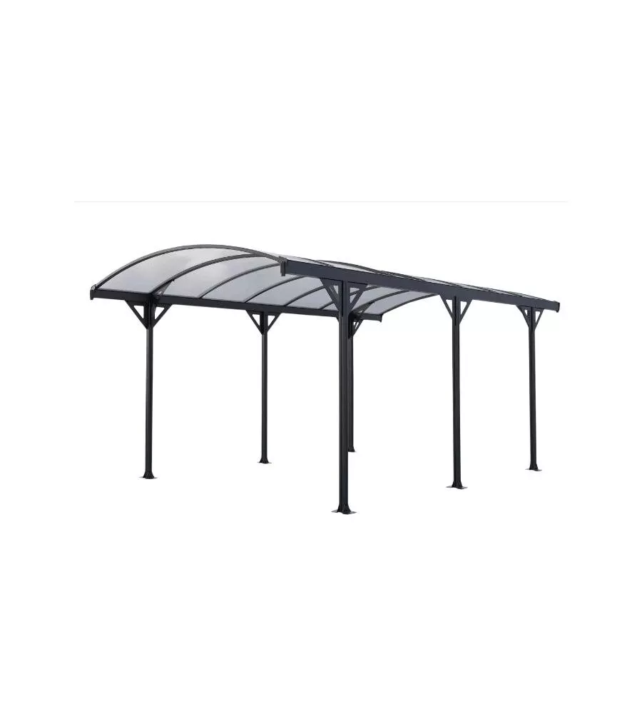 Tettoia auto singola canopia "couv'voiture 35" in alluminio grigio 508x302x230 cm