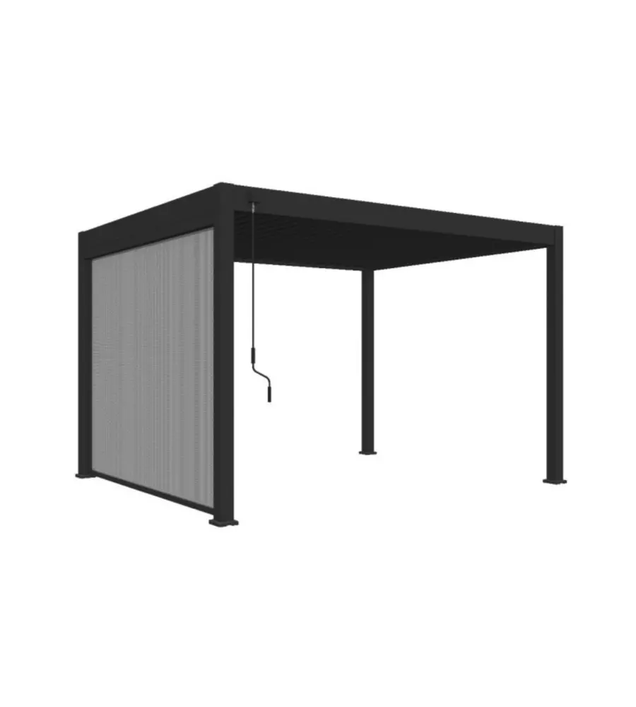 Tenda laterale per pergola ombréa "vs" in textilene antracite lato 3 mt